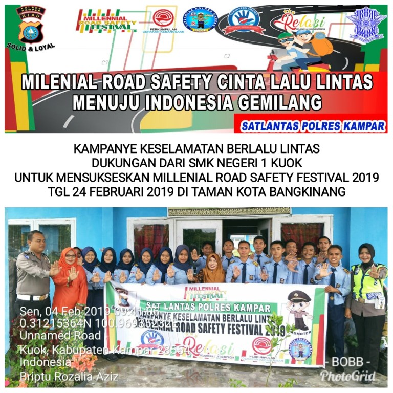 Jelang Event Millenial Road Safety Festival 2019, Polres Kampar Terus Lakukan Sosialisasi